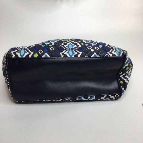 Vera Bradley Signature Print Trapeze Tote Ink Blue - Picture 9 of 10